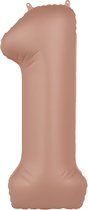 Folat - Ballon Aluminium Numéro 1 Rose Vintage - 86 cm