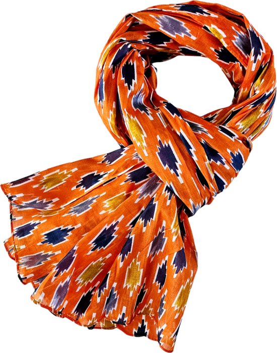 Langwerpige dames sjaal oranje - Dunne sjaal lente en zomercollectie- Kleuren: Oranje -Omslagsjaal- Cadeau voor dames | Koningsdag sjaal | Oranje