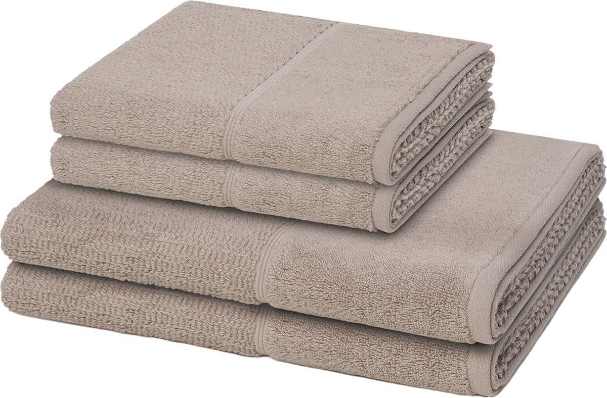 Möve for frottana Sonstiges 2 X handdoek 2 X douchehanddoek - in set 4 pack Pearl