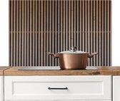 Spatscherm keuken 100x65 cm - Kookplaat achterwand Vintage - Hout - Design - Structuur - Muurbeschermer - Spatwand fornuis - Hoogwaardig aluminium