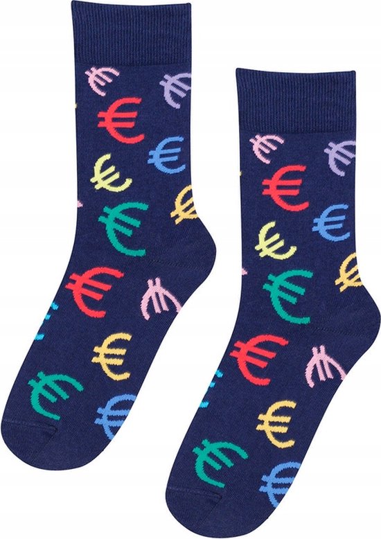 Wola - Lange Sokken - Maat 45 - 47 cm - Perfect Man - Patroon Euro - Grappige Kleurrijk voor Heren en Dames ( 1 - paar )