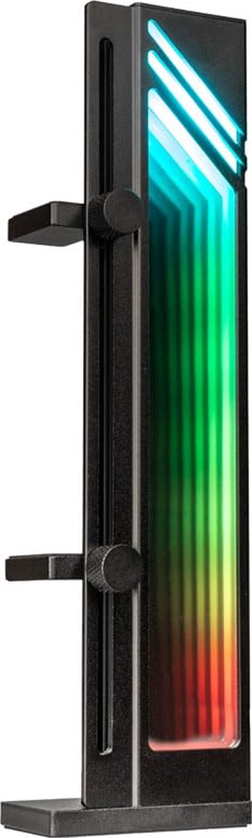 Kolink Core Pro GPU-Halterung, Infinity Mirror ARGB-Effekt, Hohenverstellbar, Eloxiertes Aluminium, Schwarz