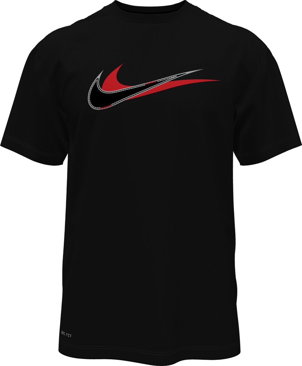 Nike Swim Nike Stacked Swoosh Short sleeve hydroguard Heren Zwemshirt Zwart