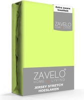 Zavelo® Jersey Hoeslaken Lime - Lits-jumeaux (160x200 cm) - Hoogwaardige Kwaliteit - Rondom Elastisch - Perfecte Pasvorm
