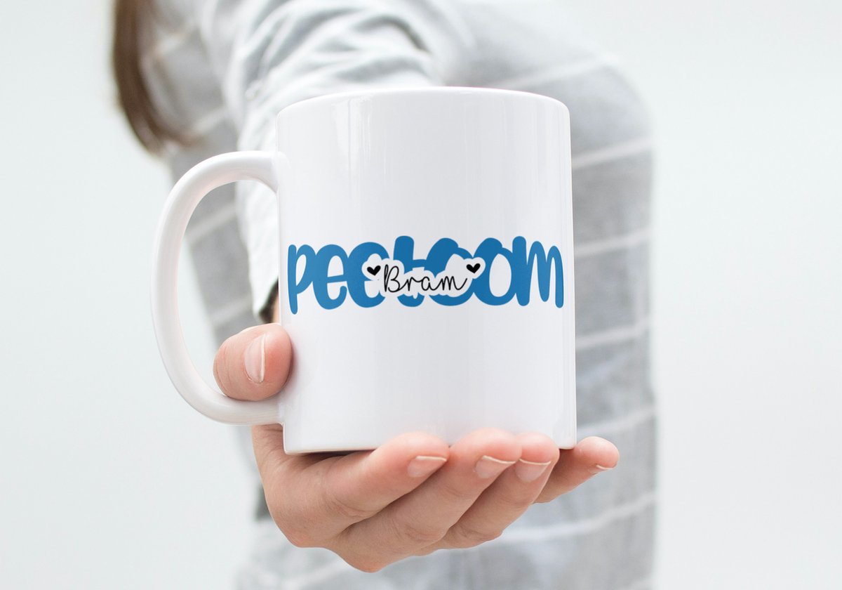 Hip met Pit Creaties - Mok "Peetoom" Gepersonaliseerd met Naam Petekind - 300ml Koffiemok - Vaatwasbestendig - Verjaardag Communie - Naam via Mail