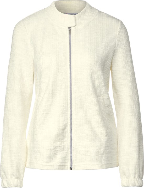 Street One structure jacket with zipper - Dames Vest - off white - Maat 38