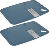 4x Morceaux de planches à découper bleu 30 et 35 cm plastique - Planches à découper en 2 tailles