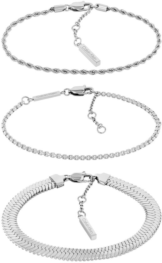 Calvin Klein CJ35000625 Dames Armband - Schakelarmband - Sieraad - Staal - Zilverkleurig - 10 mm breed - 18.5 cm lang