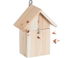Ladybird Hotel Insect House - Hanging, 4 Entrance Slots, Untreated Pine Wood Nature