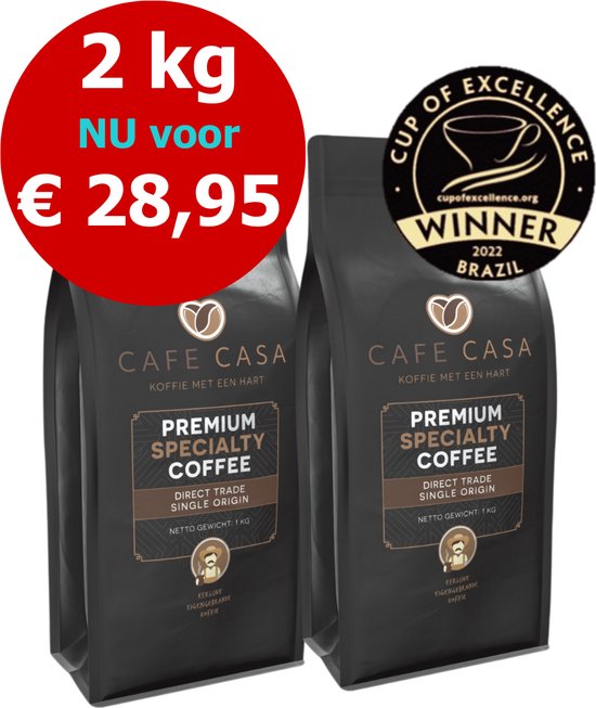 CafeCasa Specialty Coffees - 1 kg (1 + 1 GRATIS) - premium koffiebonen - vers...