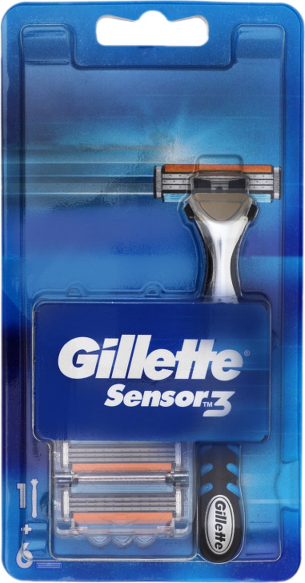 1x scheermes Gillette Sensor 3 met 6 reservemesjes