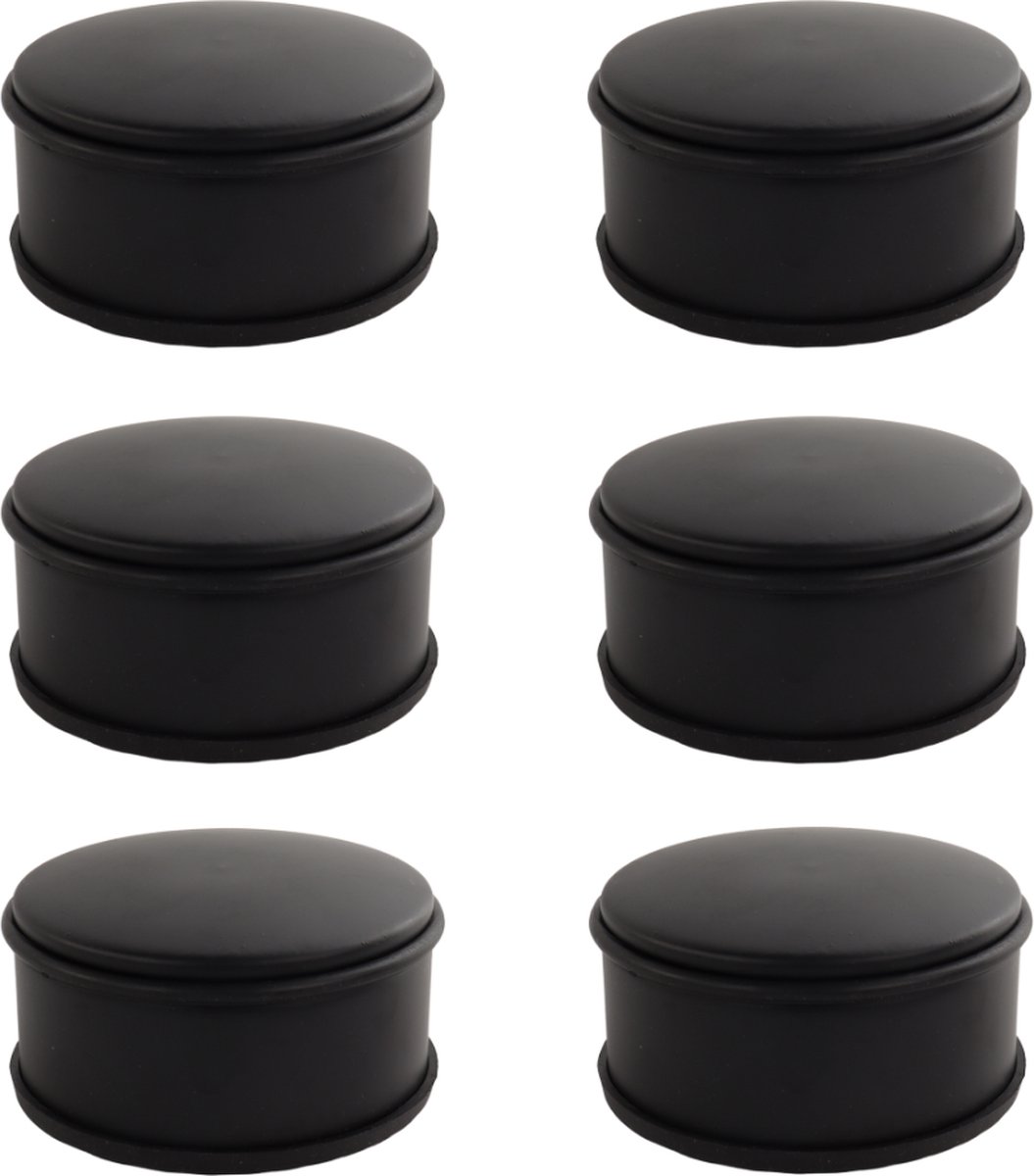NORDIX Deurstop - 6 stuks - Deurstopper - Deurbuffer - Deurstoppers voor Binnen - Mat Zwart - 11x5.3cm - BASSO
