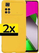 Hoesje Geschikt voor Xiaomi Poco X4 Pro 5G Hoesje Siliconen Case - Hoes Geschikt voor Xiaomi Poco X4 Pro 5G Hoes Siliconen - Geel - 2 Stuks