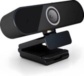 Webcam FOREXA pour PC et ordinateur portable avec trépied gratuit et Protection de la vie privée - Microphone intégré - Full HD 1080P - Convient pour Windows / Mac OS / Android / Linux - Zoom/ Microsoft Teams / Skype - USB Plug and Play - Zwart