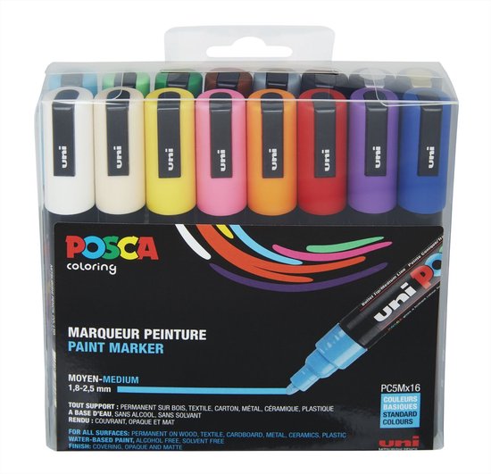 Uni Posca Stiften Basis Colors PC5M 1,8-2,5 mm lijn - Posca