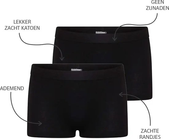 Beeren 2-pak Comfort feeling katoen meisjes boxer - 164 - Zwart