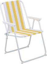 Lifetime Garden Klapstoel - Strandstoel Inklapbaar - Vouwstoel 51 x 46 x 76 cm - Multifunctionele Campingstoel - Makkelijk mee te Nemen - Visstoeltje Opvouwbaar - Geel/ Wit