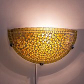 LM-Collection Nemaan Wandlamp - 26x17cm - E14 - Bruin/Beige - Glas - muurlamp slaapkamer, muurlamp woonkamer, muurlamp binnen, wandlamp badkamer, wandlamp binnen woonkamer, wandlamp binnen, wandlampen