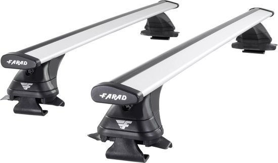 Galeries de toit adaptées pour Dacia Duster à partir de 2023 barres de toit ouvertes - Aluminium - Capacité de charge élevée 100 kg - Wingbar Argent - Merk Farad