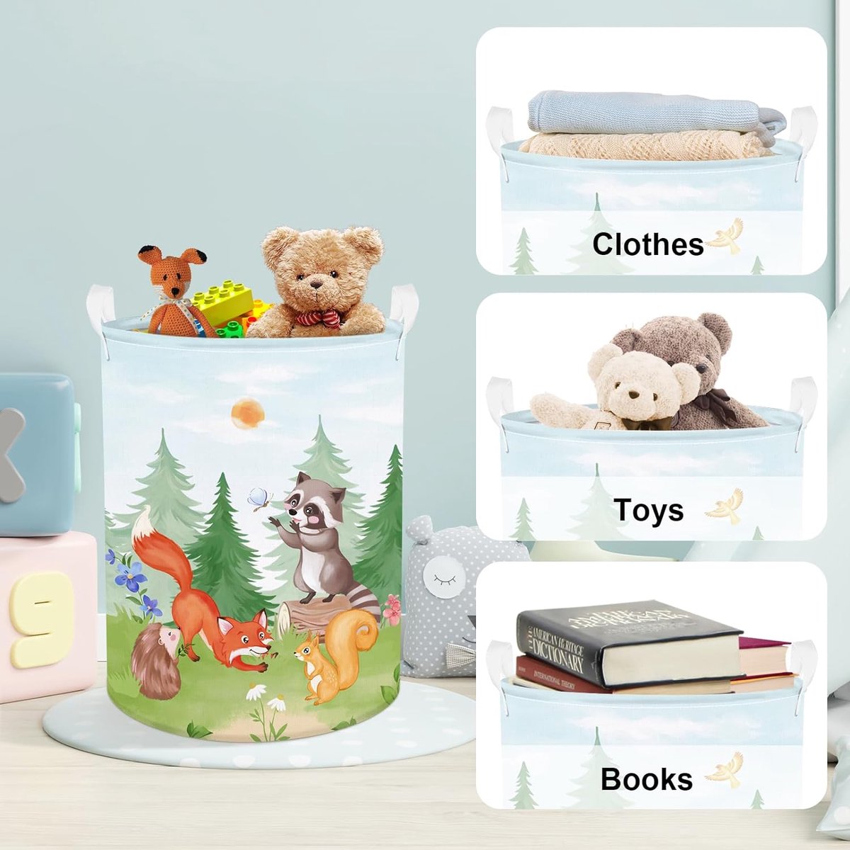 Clastyle Forest Animal Baby Wasmand Opvouwbare Boomkleding Kinderen Opbergmand Waterdichte Jongens Meisjes Speelgoeddoos voor Kinderkamer, Vos Eekhoorn, 40 x 30 x 30 cm Clastyle Forest Animal Baby Wasmand Opvouwbare Boomkleding Kinderen Opbergmand Waterdichte Jongens Meisjes Speelgoeddoos voor Kinderkamer, Vos Eekhoorn, 40 x 30 x 30 cm