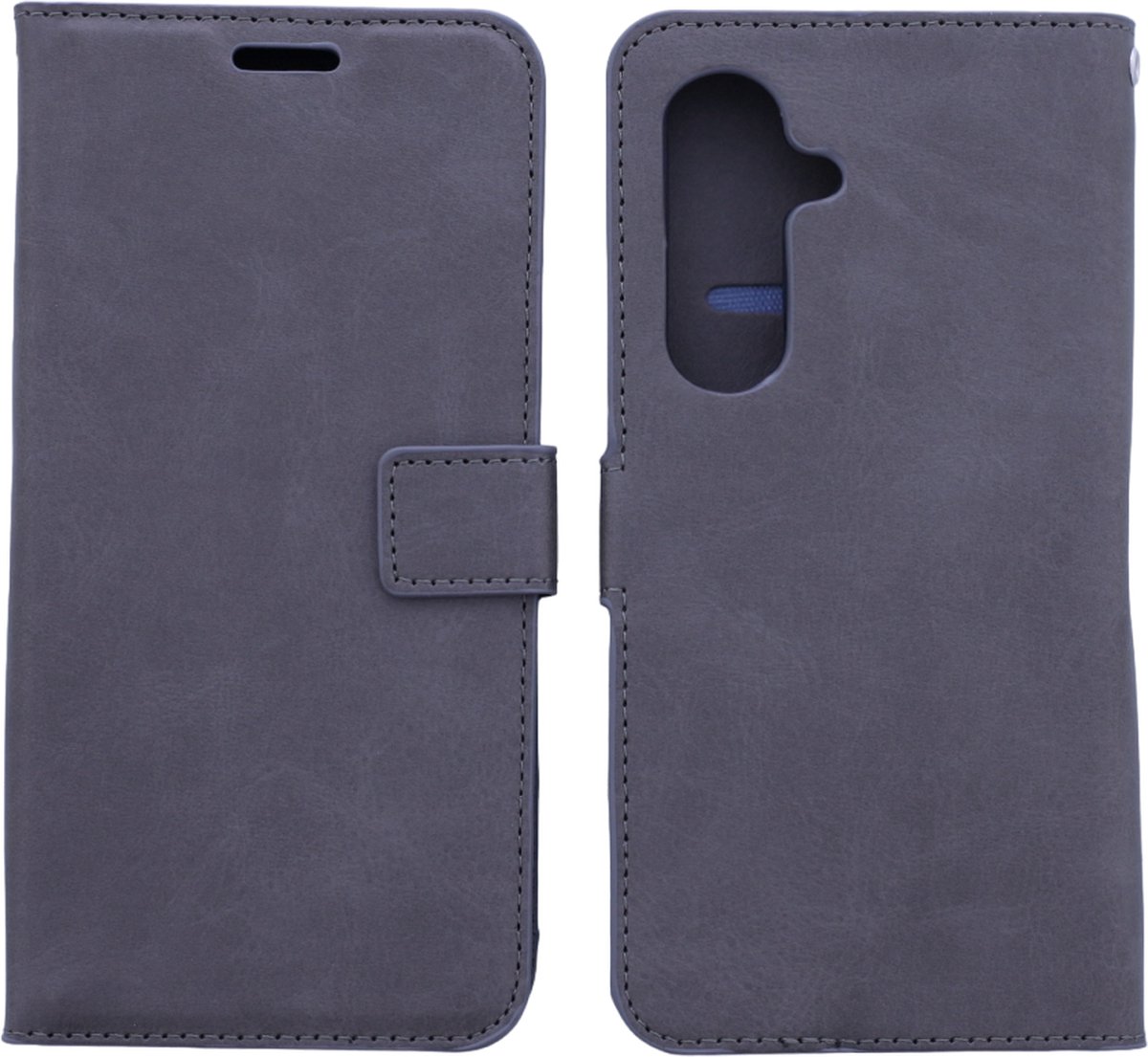 Bookcase Geschikt voor: Samsung Galaxy S21 FE Grijs - portemonnee hoesje - ZT Accessoires