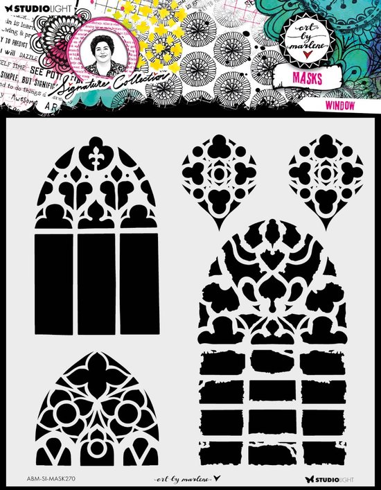 Mask stencil met 4 raamstijlen en rozetten in de StudioLight 'Signature Collection'.