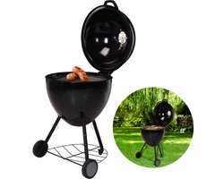 Luxe XXL Houtskool BBQ - 56.5cm - Grill-Oppervlak 49cm - RVS Ventilatierooster - 97cm Hoogte - 14.6kg Gewicht - Verrijdbaar - Barbecue - Inclusief EBOOK