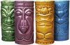 MikaMax Tiki Mugs - Cocktail Glazen - Hawaii – Cocktail Set - Mok - Keramiek- Set van 4 - Vaatwasser bestendig - 330ML