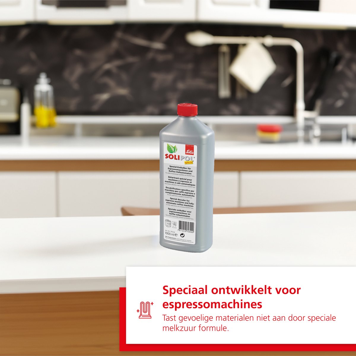 Solis Solipol Special Ontkalker 1 Liter - Vloeibare Ontkalker Koffiemachine - Effectief - Eenvoudig in Gebruik — afbeelding 4