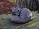 Brons beeld - Tuinbeeld Slapende vos - Bronzartes - 10 cm hoog