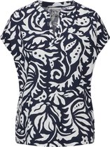 Street One LTD QR Shirtblouse w splitneck Dames Blouse - deep blue - Maat 38