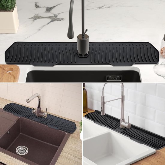 Protection Anti-éclaboussures Pour évier - Tapis Drainant Diatomite - 60x10 Cm - Évite Les Flaques - 14