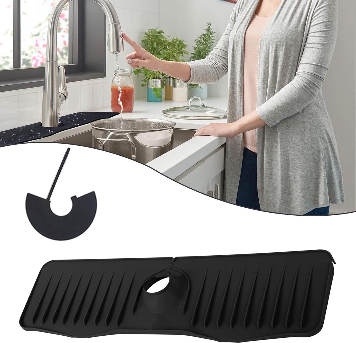 Keukenkraan gootsteen splash guard, keuken kraanmat | Diatomiet Quick Keukenkraan gootsteen splash guard, keuken kraanmat | Diatomiet Quick