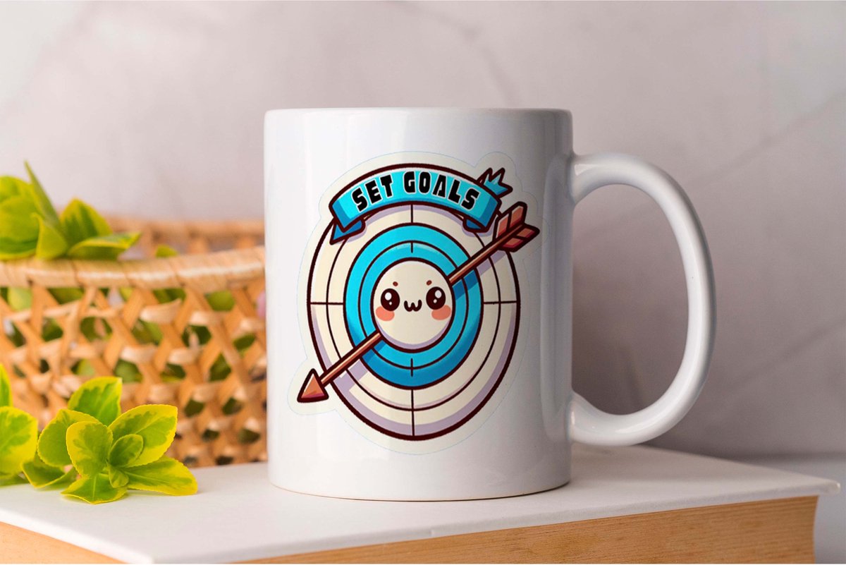 Mok Set Goals - Cute - gift - Cadeau - Adorable - Sweet - Lovely - Schattig - Lief - Schattig - Mooi