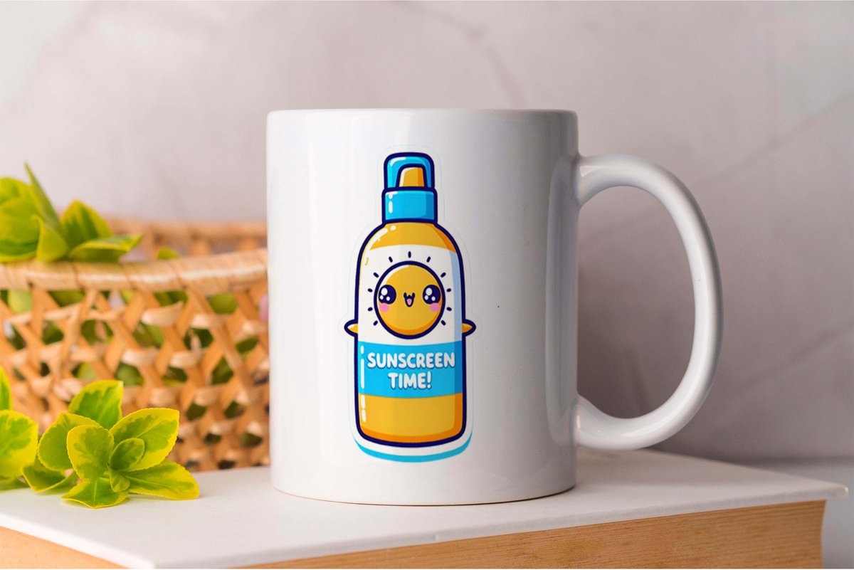 Mok Sunscreen Time - Cute - gift - Cadeau - Adorable - Sweet - Lovely - Schattig - Lief - Schattig - Mooi