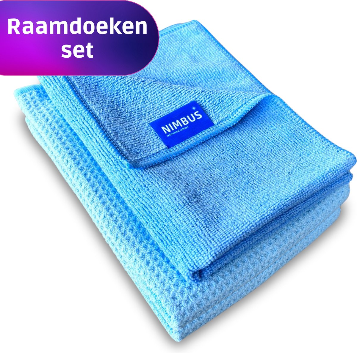 NIMBUS raamdoeken set met droogdoek en schoonmaakdoek