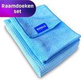 NIMBUS Raamdoeken Set - 1x Schoonmaakdoek - 1x Droogdoek Badkamer / Auto / Ramen - 40x40cm