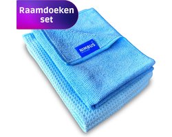 NIMBUS Raamdoeken Set - 1x Schoonmaakdoek - 1x Droogdoek Badkamer / Auto / Ramen - schoonmaakdoekjes