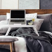 Laptoptafel voor bed, opvouwbare bedtafel,Laptoptafel for your bed, inklapbare laptoptafel - ontbijttafel met inklapbare poten 35D x 60W x 24H centimetres