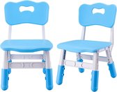 Verstelbare kinderstoelen, 3 niveaus in hoogte, duurzame stoelen binnen of buiten voor kinderen van 2-6 jaar, peuterbureaustoel voor kinderopvang, klaslokaal, thuis (2 stoelen blauw)