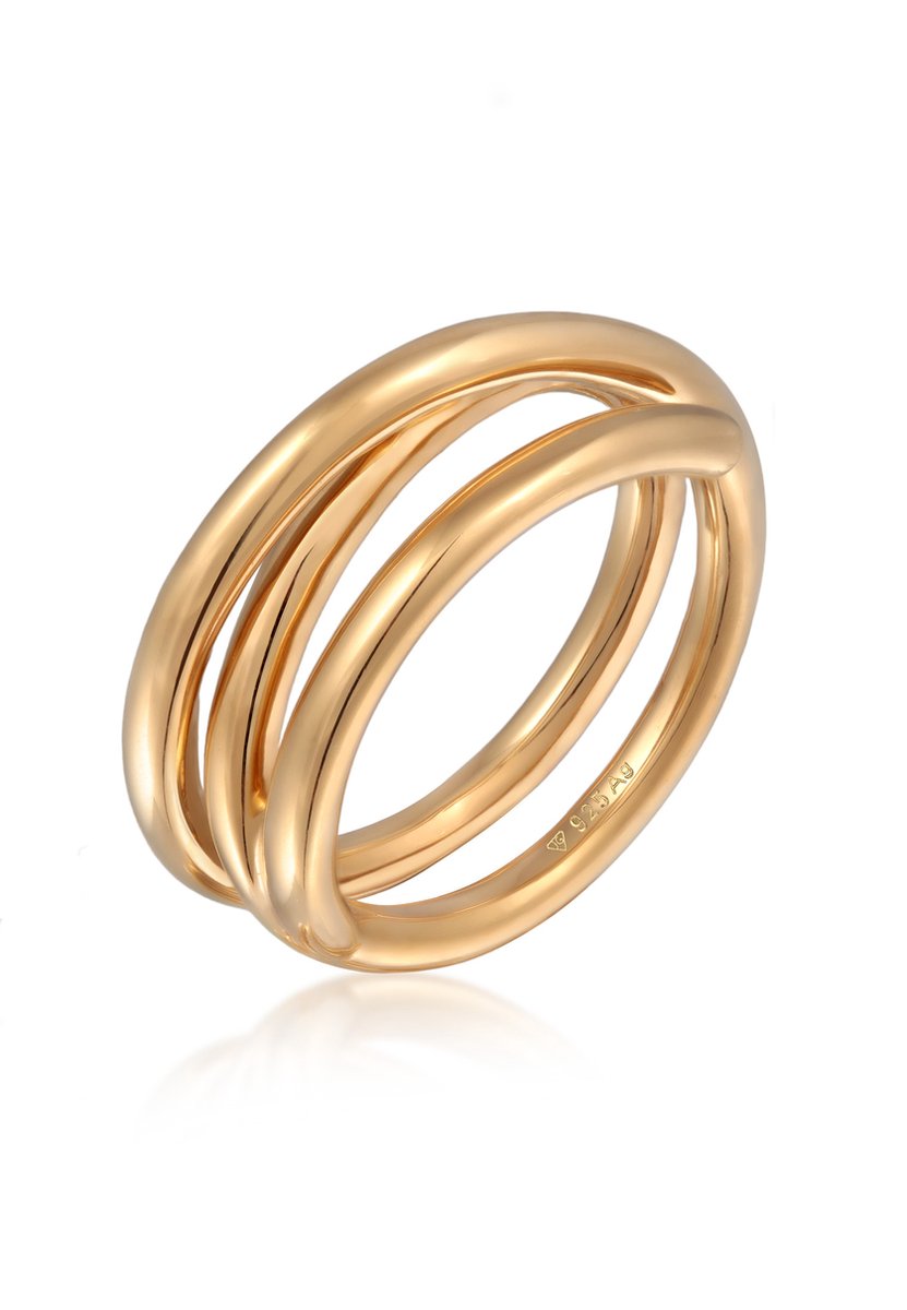Elli PREMIUM Dames Ring Dames spiraal design chunky in 925 sterling zilver verguld