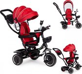 Tricycle Ecotoys avec barre de poussée - poussette - landau - rouge - à partir de 12 mois