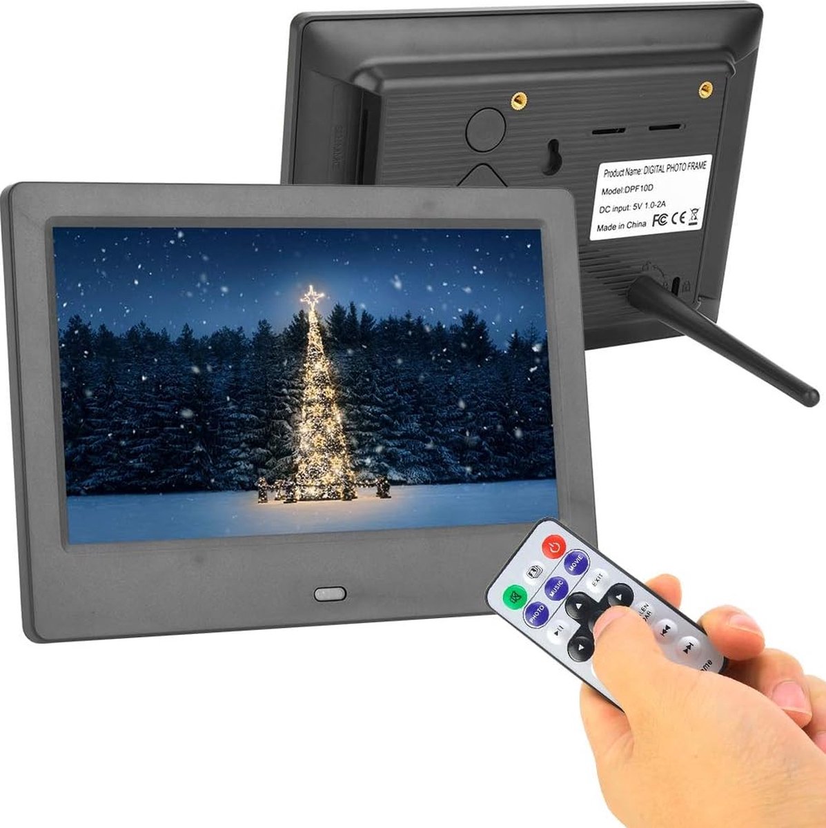 Digitale Fotolijst 7 inch met Afstandsbediening en TFT-display - Foto's en Video's in Hoge Resolutie - Diavoorstellingen en Meerdere Afspeelmogelijkheden