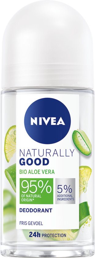 NIVEA Naturally Good Bio Deodorant Roller - Aloe Vera - 6 x 50 ml - Voordeelverpakking - NIVEA
