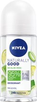 NIVEA Naturally Good Bio Deodorant Roller - Aloe Vera - 6 x 50 ml - Voordeelverpakking