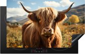 KitchenYeah® Inductie beschermer 85x50 cm - Schotse hooglander - Dier - Natuur - Kookplaataccessoires - Afdekplaat voor kookplaat - Inductiebeschermer - Inductiemat - Inductieplaat mat