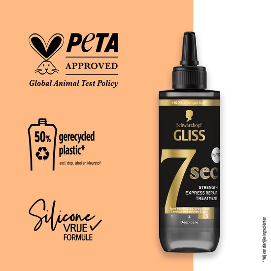 Gliss Ultimate Repair 7 Sec Express Treatment – Keratine Haarmasker - Beschadigd Haar - Diep Herstellend – Glans & Zijdezacht - Voordeelverpakking - 6 x 200 ml