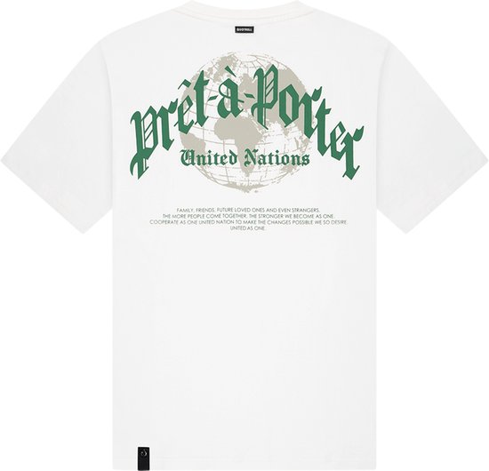 Quotrell - GLOBAL UNITY T-SHIRT - OFF WHITE/GREEN
