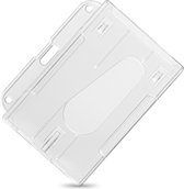 Ecorare® - Plastic pashouder – kaarthouder – bevestiging op lange zijde – hard plastic - transparant