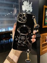 Luxe Crossbody Telefoonhoes Handtas Astronaut Mode Design Houder Telefoonhoesje Geschikt Voor IPhone 15 Pro Max Lensbeschermer Zachte Stevige Hoes Zwart